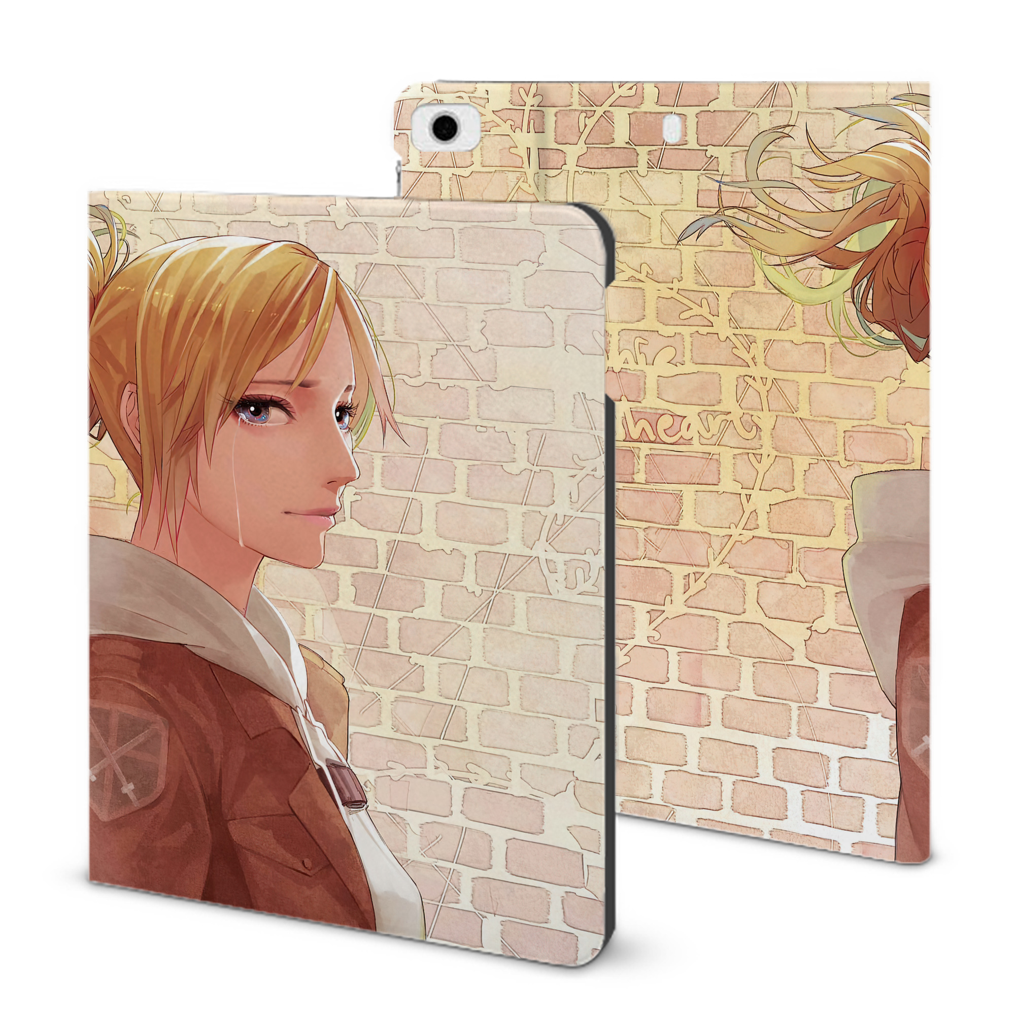 （画像用） 進撃の巨人 Attack on Titan IPad ケース ブック型 PUレザー TPU 耐衝撃 軽量 薄型 ペン収納なし 全面保護 IPad 各モデル対応